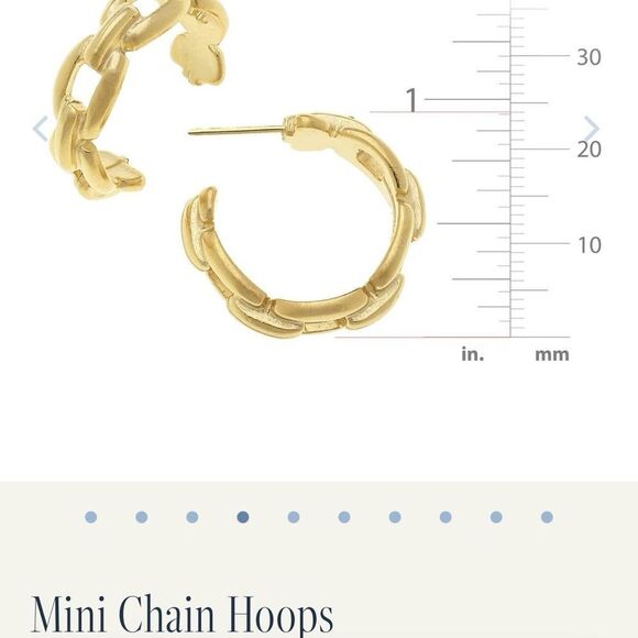 Mini Gold Hoop Earrings SUSAN SHAW - Picture 2 of 6